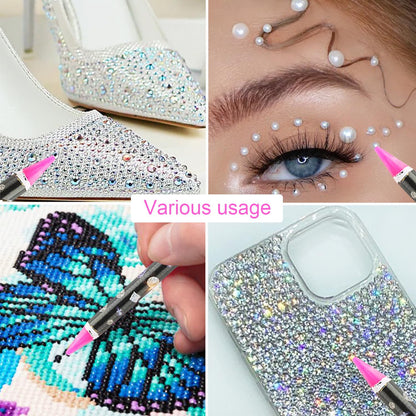 10-Piece Rhinestone Wax Picker Pencil Set with Tray
